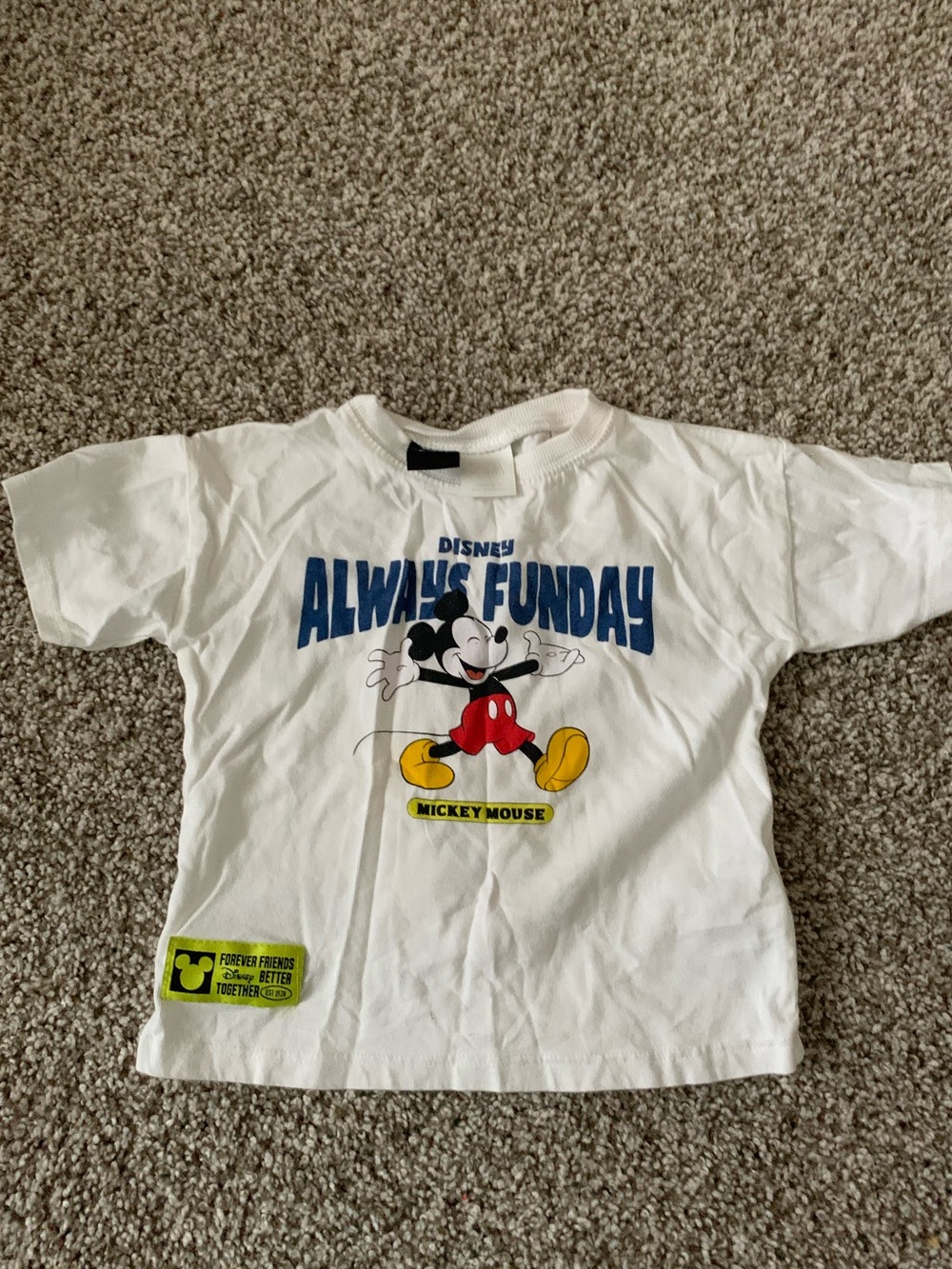 Disney White 'Always Funday' Mickey Mouse Short Sleeve Tee